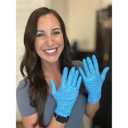 Zoro Select Disposable Gloves, 3.5 mil Palm, Nitrile, Powder-Free, S, 10 PK, Blue GPNitrileSC